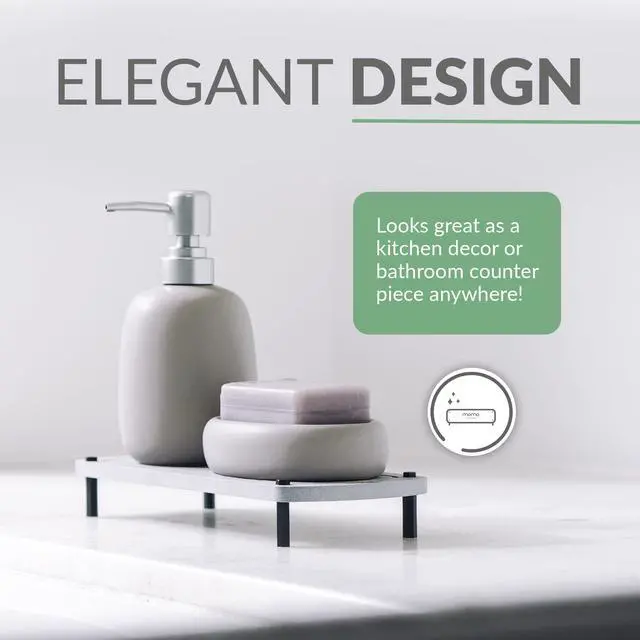 Alt view image 7 of 7 - Momo Lifestyle Bathroom Stone Sink Caddy, Fast Drying Ultra Absorbent Eco-Friendly Diatomaceous Earth Drytomini Countertop Rack Organizer