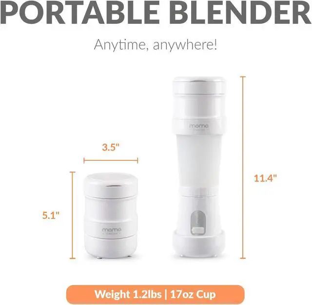 Alt view image 2 of 7 - Momo Lifestyle Portable Collapsible Blender Personal BPA Free USB Rechargeable Blendjet On the Go for Smoothies and Shakes