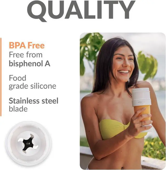Alt view image 3 of 7 - Momo Lifestyle Portable Collapsible Blender Personal BPA Free USB Rechargeable Blendjet On the Go for Smoothies and Shakes