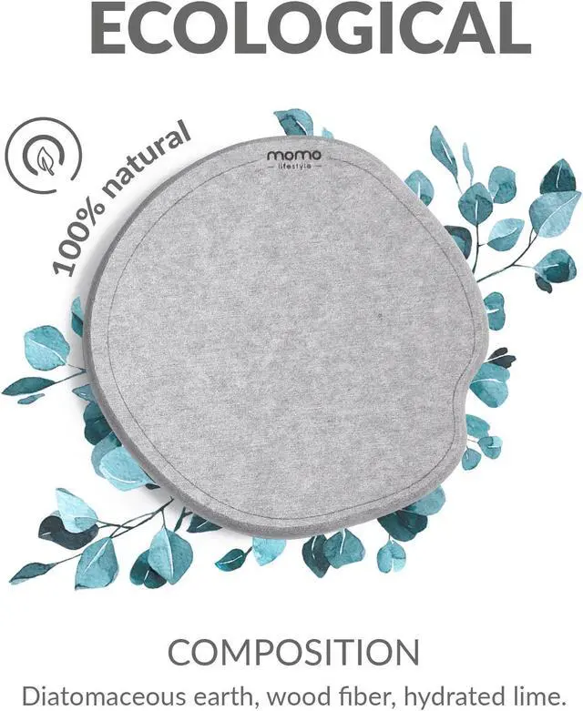 Alt view image 4 of 7 - Stone Coasters for Drinks Ultra Absorbent Fast Drying Non Scratch Diatomaceous Earth Drycup Momo Lifestyle (4 Pack)