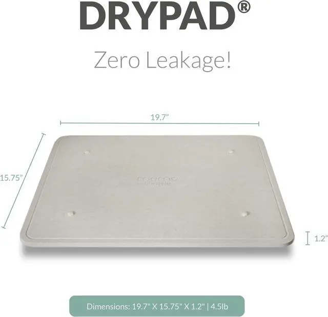 Alt view image 2 of 7 - Momo Lifestyle Stone Dish Drying Mat, Ultra Absorbent Quick Dry Diatomaceous Earth DryPad for Kitchen Counter (19.7 x 15.75 inches)
