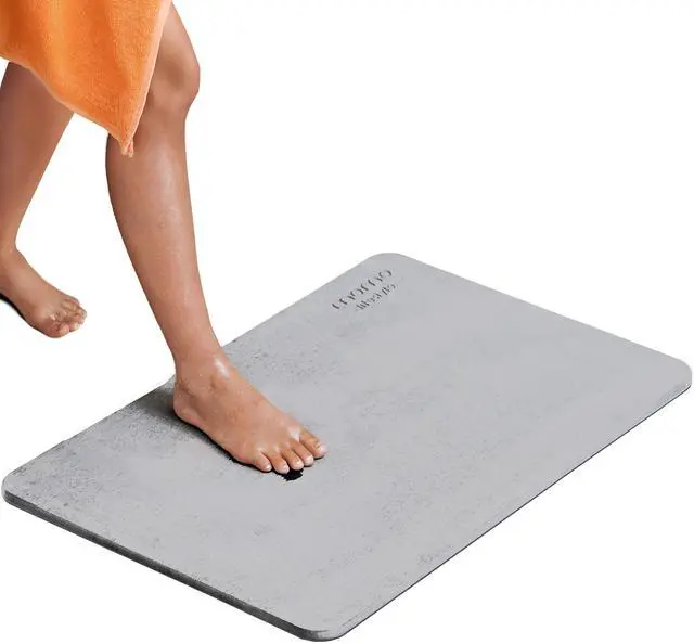 Main image of Momo Lifestyle LARGE Stone Bath Mat (31.5 X 19.7 Inches) Drytomita GRANDE (Linen Grey Color) Diatomaceous Earth Bath Mat, Non-Slip Super Absorbent Quick Drying Eco-Friendly Bath Mat Stone 1 Pack