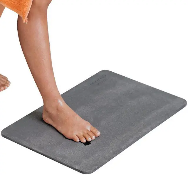 Main image of Diatomaceous Earth Bath Mat, Momo Lifestyle Absorbent Fast Drying Bath Mat Nonslip Non Scratching Bath Stone Eco-Friendly Slick Design 23.6 X 15.4 X 0.4 Inches - Drytomita (Graphite Grey)