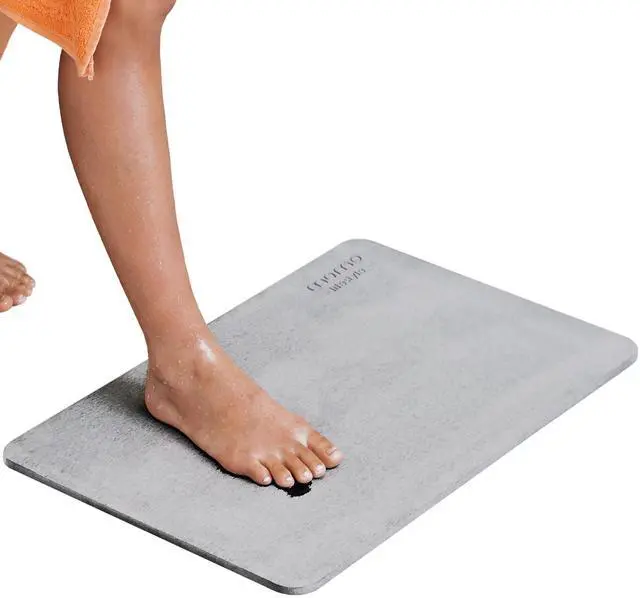Main image of Diatomaceous Earth Bath Mat, Momo Lifestyle Absorbent Fast Drying Bath Mat Nonslip Non Scratching Bath Stone Eco-Friendly Slick Design 23.6 X 15.4 X 0.4 Inches - Drytomita (Linen Grey)