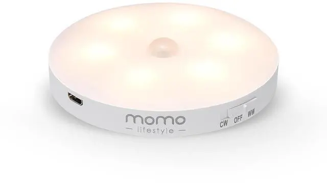 Main image of Motion Sensor Night Light, Automatic Motion Activated Night Light LED Warm Yellow 3.7V 500mAh USB Rechargeable Battery Attachable Everywhere, Momo Lifestyle Luzinha (1 Pack)