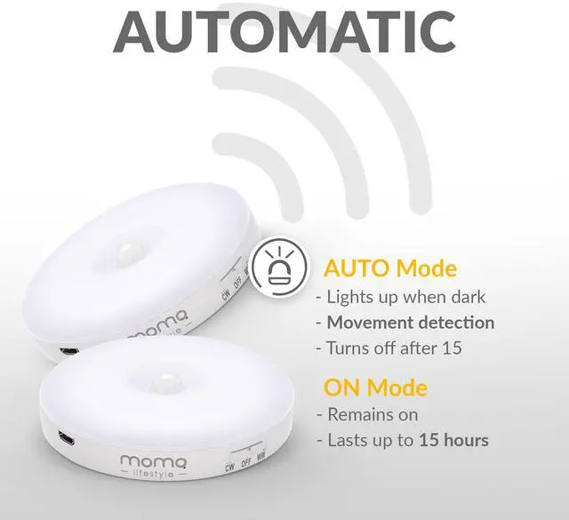 Alt view image 3 of 7 - Motion Sensor Night Light, Automatic Motion Activated Night Light LED Warm Yellow 3.7V 500mAh USB Rechargeable Battery Attachable Everywhere, Momo Lifestyle Luzinha (1 Pack)