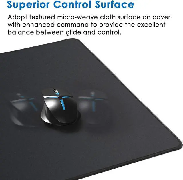 Alt view image 5 of 6 - Large Gaming Mouse Pad with Stitched Edges, Extended Mousepad with Superior Micro-Weave Cloth, Non-Slip Base, Water Resist Keyboard Pad, Desk Mat for Gamer, Office & Home, 31.5 x 15.7 in, Black