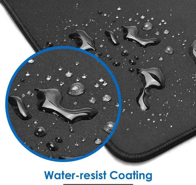 Alt view image 4 of 6 - Large Gaming Mouse Pad with Stitched Edges, Extended Mousepad with Superior Micro-Weave Cloth, Non-Slip Base, Water Resist Keyboard Pad, Desk Mat for Gamer, Office & Home, 31.5 x 15.7 in, Black