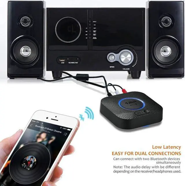 Alt view image 9 of 12 - Upgraded 1Mii B06 Plus Bluetooth Receiver, HiFi Wireless Audio Adapter, Bluetooth 5.0 Receiver with 3D Surround aptX Low Latency for Home Music Streaming Stereo System