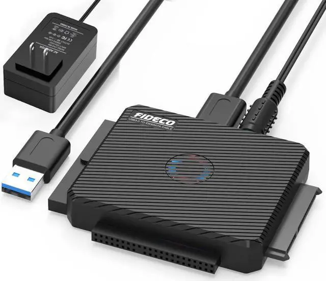 Main image of IDE Adapter Cable, SATA Adapter Cable, USB 3.0 to IDE & SATA Hard Drvie Converter, IDE Hard drive docking station for 2.5"/3.5"/5.25" IDE and SATA III HDD SSD Drives, up to 2 x 10TB, LED indicator