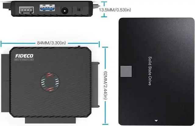 Alt view image 6 of 7 - IDE Adapter Cable, SATA Adapter Cable, USB 3.0 to IDE & SATA Hard Drvie Converter, IDE Hard drive docking station for 2.5"/3.5"/5.25" IDE and SATA III HDD SSD Drives, up to 2 x 10TB, LED indicator