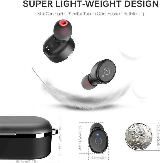 Alt view image 5 of 7 - Wireless Earbuds,Bluetooth 5.3 Wireless Earbuds with Wireless Charging Case IPX8 Waterproof Stereo Headphones in Ear Built in Mic Headset Premium Sound with Deep Bass for Sport Black