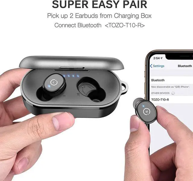 Alt view image 6 of 7 - Wireless Earbuds,Bluetooth 5.3 Wireless Earbuds with Wireless Charging Case IPX8 Waterproof Stereo Headphones in Ear Built in Mic Headset Premium Sound with Deep Bass for Sport Black