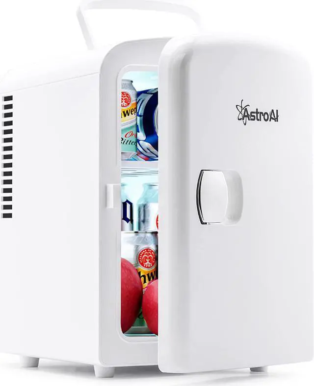 Main image of Mini Fridge, 4 Liter/6 Can AC/DC Portable Thermoelectric Cooler and Warmer Refrigerators for Skincare, Beverage, Food, Cosmetics, Home, Dorm, Office and Car, ETL Listed (White)