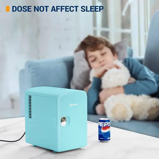Alt view image 6 of 7 - Mini Fridge, 4 Liter/6 Can AC/DC Portable Thermoelectric Cooler and Warmer Refrigerators for Skincare, Beverage, Food, Cosmetics, Home, Office and Car, ETL Listed (Teal)
