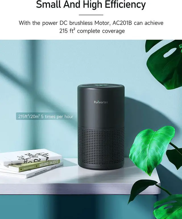 Alt view image 2 of 6 - Air Purifiers for Bedroom Home, H13 True HEPA Air Filter, 20db Quiet Air Purifier for Dust Smoke Pollen Dander Hair Smell and Pet Odor, Small Air Cleaner for Office Living Room, Ozone Free, 215 ft² Co