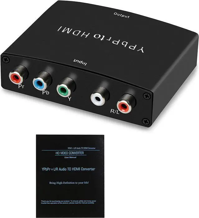 Alt view image 7 of 7 - Component to HDMI Adapter, YPbPr to HDMI Coverter + R/L, NEWCARE Component 5RCA RGB to HDMI Converter Adapter, Supports 1080P Video Audio Converter Adapter for DVD PSP to HDTV Monitor