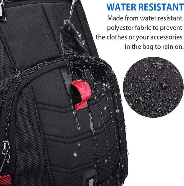 Alt view image 6 of 6 - Laptop Backpack 17 Inch Waterproof Extra Large TSA Travel Backpack Anti Theft College Business Mens Backpacks with USB Charging Port 17.3 Gaming Computer Backpack for Women Men Black 45L