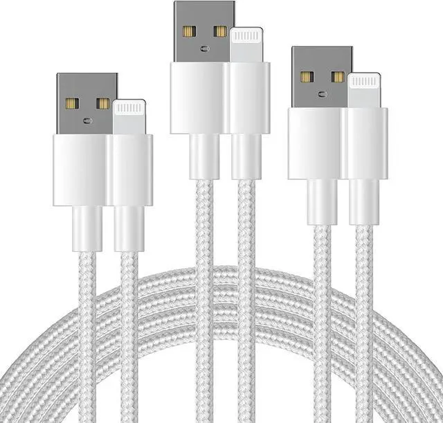Alt view image 7 of 7 - iPhone Charger Cable[MFi Certified] 3 Pack iPhone Charger Cord, Premium Lightning Cable (3/6/10ft) Multipack and Length for iPhone 13 pro Max/12/11/XS/X/8/7/6 Plus/6s/5/SE/iPad Mini Air(White)