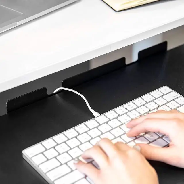 Alt view image 4 of 7 - Keyboard Tray Under Desk  27" Clamp On Keyboard Drawer Computer Stand  Ergonomic Mouse & Keyboard Sliding Tray Computer Desk Extender