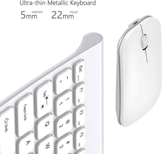 Alt view image 2 of 6 - Wireless Keyboard Mouse Combo, Seenda Ultra Slim Small Compact Keyboard and Mouse with Long Battery Life for Windows Laptop Computer