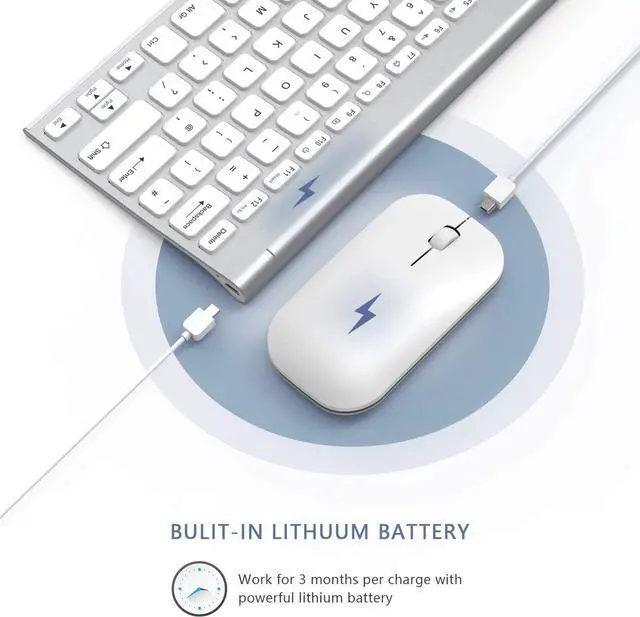 Alt view image 3 of 6 - Wireless Keyboard Mouse Combo, Seenda Ultra Slim Small Compact Keyboard and Mouse with Long Battery Life for Windows Laptop Computer