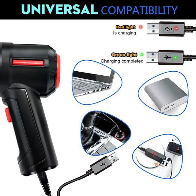 Alt view image 6 of 6 - Compressed Air Duster & Mini Vacuum Keyboard Cleaner 3-in-1, New Generation Canned Air Spray, Portable Electric Air Can, Cordless Blower Computer Cleaning Kit