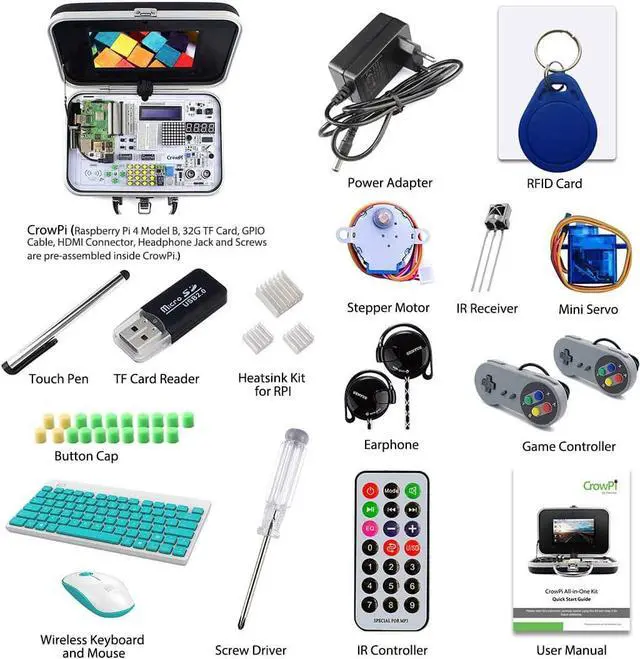 Alt view image 2 of 5 - Crowpi Raspberry Pi 4 3 b 3b+ 4b+ Kit Raspberry Pi Learning Programming Kit with Sensors - Advanced Version