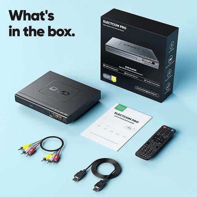 Alt view image 7 of 7 - HD DVD Players, DVD Players for TV, CD Players for Home, HDMI and RCA Cable Included, Up-Convert to HD 1080p, Multi Region, Breakpoint Memory, Built-in PAL/NTSC, USB 2.0