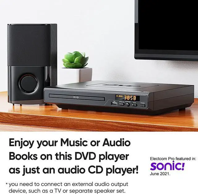 Alt view image 3 of 7 - HD DVD Players, DVD Players for TV, CD Players for Home, HDMI and RCA Cable Included, Up-Convert to HD 1080p, Multi Region, Breakpoint Memory, Built-in PAL/NTSC, USB 2.0