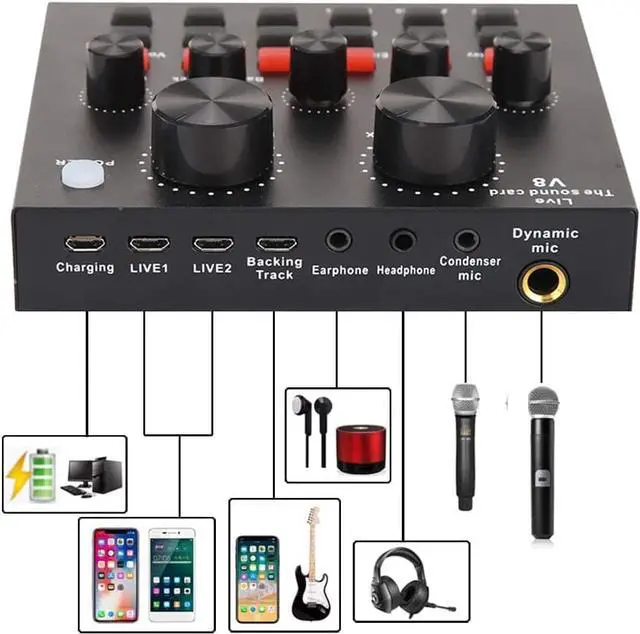 Alt view image 5 of 5 - Condenser Microphone Bundle, BM-800 Mic Kit with Live Sound Card, Adjustable Mic Suspension Scissor Arm, Metal Shock Mount and Double-Layer Pop Filter for Studio Recording & Broadcasting (Gold)
