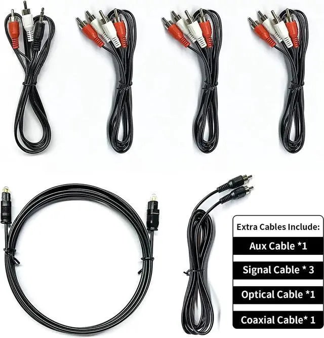 Alt view image 6 of 7 - Home Theater System Surround Sound Speakers - 800 Watts 6.5 inch Subwoofer 5.1/2.1 Channel Bluetooth Input LED Display Home Audio Stereo System for 4K TV Ultra HD AV DVD FM Radio USB