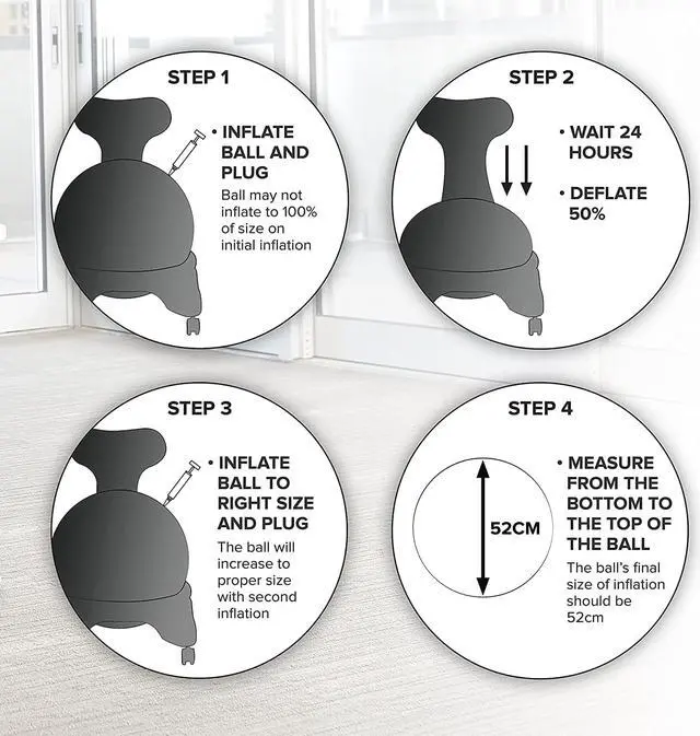 Alt view image 5 of 7 - Classic Balance Ball Chair  Exercise Stability Yoga Ball Premium Ergonomic Chair for Home and Office Desk with Air Pump, Exercise Guide and Satisfaction Guarantee