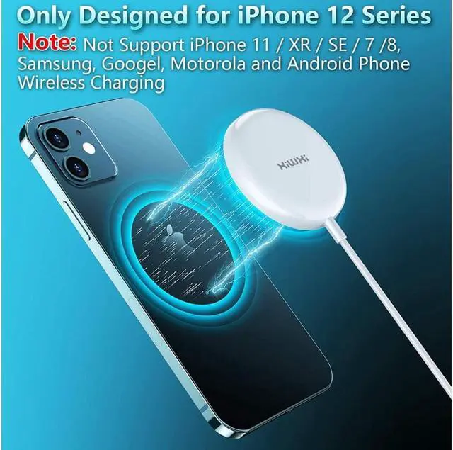 Alt view image 5 of 7 - Magnetic Wireless Charger for Magsafe Charger, 15W Max Fast Wireless Charging Pad with USB C Port Only Compatible with iPhone 12/12 mini/12 Pro/12 Pro Max (White)