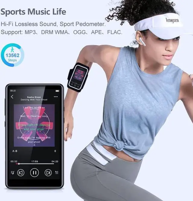 Alt view image 6 of 7 - Mp3 Player with Bluetooth 5.0, 4.0" Touchscreen 16GB HD Video MP3 Mp4 Music Player with Speaker,Portable HiFi Sound with FM Radio, Voice Recorder, E-Book, Sport Pedometer,Support 128G TF Card