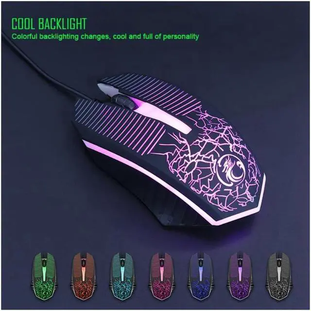 Alt view image 3 of 6 - New MK-680 Wired Gaming Keyboard and Mouse Combo, Ergonomic Design USB Color Backlight Rainbow Keyboard and Mouse Set for Laptop PC