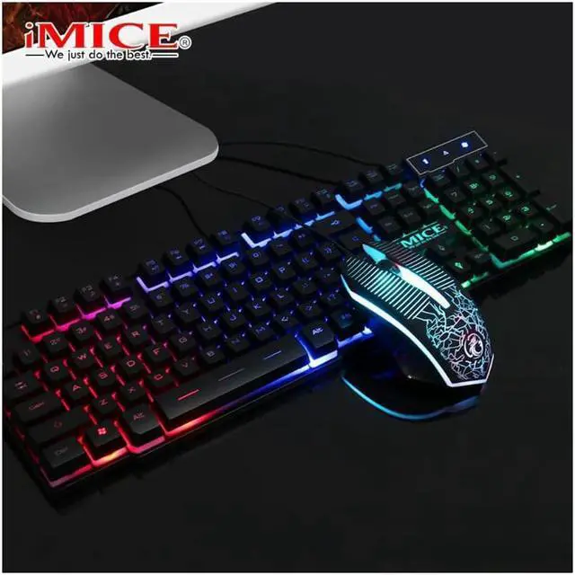 Alt view image 4 of 6 - New MK-680 Wired Gaming Keyboard and Mouse Combo, Ergonomic Design USB Color Backlight Rainbow Keyboard and Mouse Set for Laptop PC