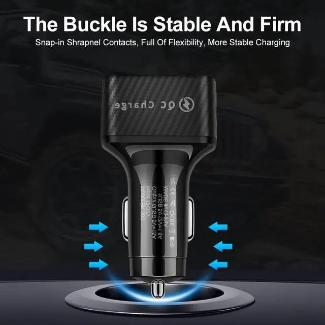 Alt view image 4 of 7 - 6-Port USB Car Charger, QC3.0 Fast Charging 6 USB Car Charger Adapter Smart Shunt Car Phone Charger with Light, Suitable for iPhone & Android,Samsung Galaxy S10 S9 Plus