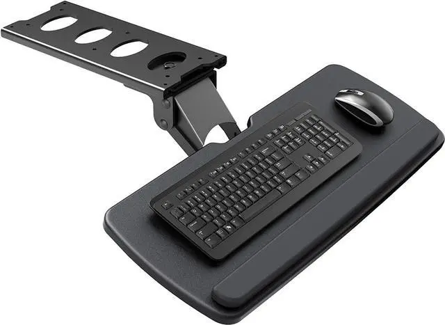 Main image of Keyboard Tray Under Desk, 360 Adjustable Ergonomic Sliding Keyboard & Mouse Tray, 25" W x 9.8" D, Black