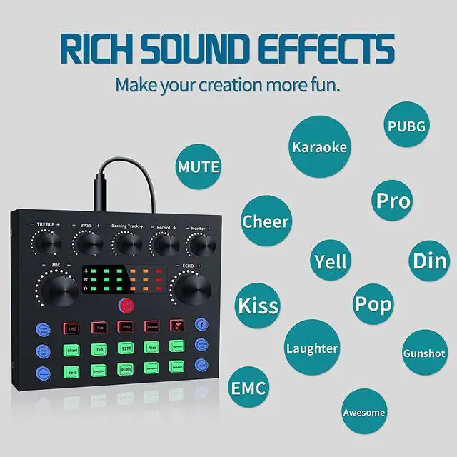 Alt view image 3 of 7 - Podcast Equipment Bundle,Audio Interface with All-In-One DJ Mixer and Studio Broadcast Microphone, Perfect for Recording,Live Streaming,Gaming,Compatible with PC,Smartphone,Play Station