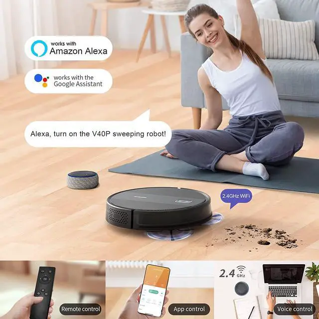 Alt view image 7 of 7 - Robot Vacuum Cleaner, Robot Vacuum with Mapping Technology, Automatic Robot Vacuum Cleaner,120 Mins Runtime,2600Pa Robot Vacuum Mapping, Alexa Compatible, Robot Vacuum for Pet Hair, Hard Floor