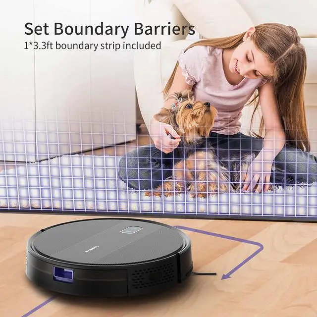 Alt view image 4 of 7 - Robot Vacuum Cleaner, Robot Vacuum with Mapping Technology, Automatic Robot Vacuum Cleaner,120 Mins Runtime,2600Pa Robot Vacuum Mapping, Alexa Compatible, Robot Vacuum for Pet Hair, Hard Floor