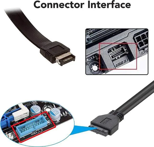 Alt view image 5 of 6 - PC Front Panel Internal Card Reader USB HUB, USB 3.1 Gen2 Type-C Port,USB 3.0 Support SD MS XD CF TF Card for Computer, Fits Any 3.5" Computer Case Front Bay