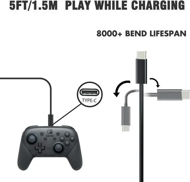 Alt view image 7 of 7 - Charger for Nintendo Switch.Switch Charger Compatible with Switch OLED and Switch Lite.15V/2.6A Power Supply Support Switch TV Mode.5 FT Power Cable USB C Port.2.5 Hours Fast Charge AC Adapter