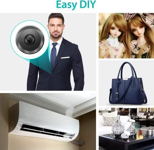 Alt view image 5 of 6 - Tiny Spy Camera WiFi Micro Pinhole Cameras 1080P HD Mini Modular Wireless Hidden Camera with External Battery, Live Cam for Security, Motion Detection CCTV Video Surveillance