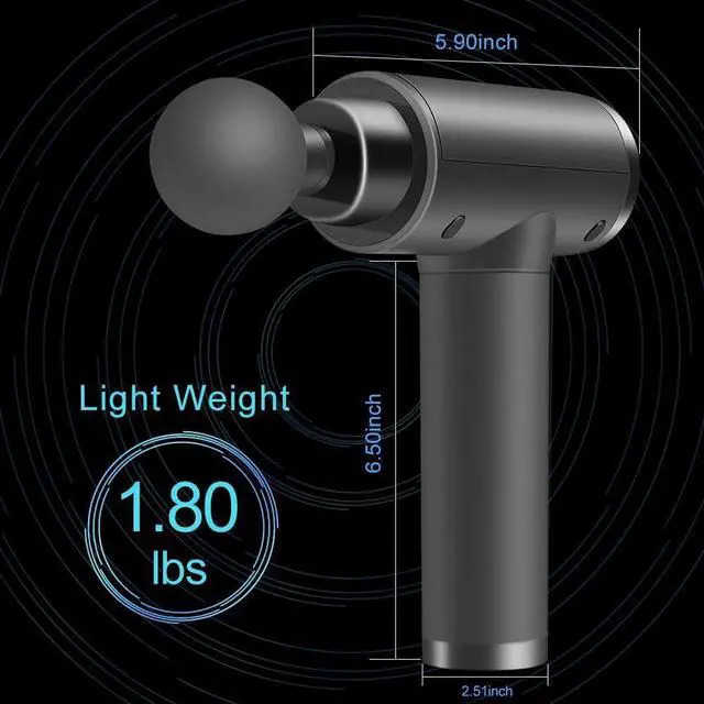 Alt view image 7 of 7 - Massage Gun Deep Tissue, Muscle Percussion Back Neck Head Handheld Hammer Massager for Athletes, 30 Speed Level, LED Touch Screen, Long Battery Life with 10 Heads