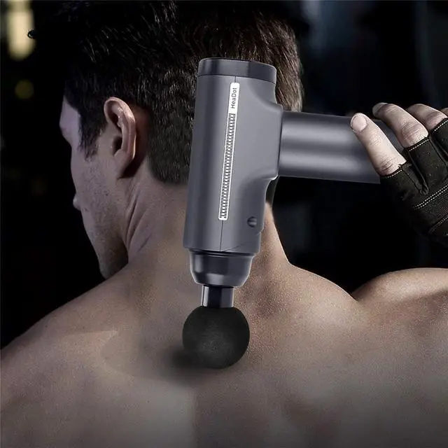 Alt view image 3 of 7 - Muscle Massage Gun, Quiet Deep Tissue Percussion Back Neck Head Hammer Massager for Athletes, 30 Speed Level, LED Touch Screen with 10 Heads