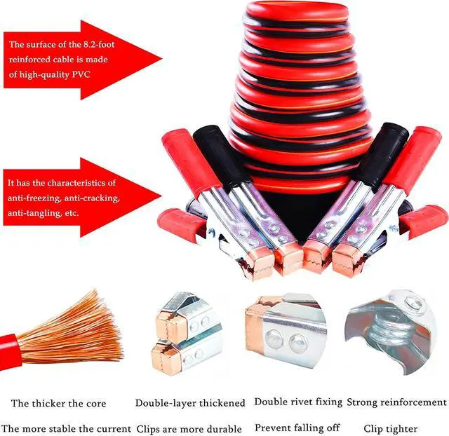 Alt view image 2 of 6 - Roadside Assistance Emergency Kit - Multipurpose Emergency Pack Car Premium Road Kit Essentials Jumper Cables Set (8 Foot) Automotive Roadside Assistance 142 Pieces Winter Car Kit