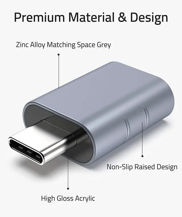 Alt view image 4 of 7 - USB C to USB Adapter Pack of 2 USB C Male to USB3 Female Adapter Compatible with MacBook Pro 2021 iMac iPad Mini 6/Pro MacBook Air 2022 and Other Type C or Thunderbolt 4/3 Devices Space Blue