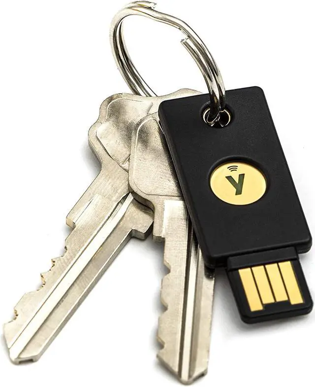 Alt view image 2 of 6 - Yubico Security Key, YubiKey 5, NFC Login, U2F, FIDO2, USB-A Ports, Dual Verification, Heavy Duty, Shock Resistant, Waterproof
